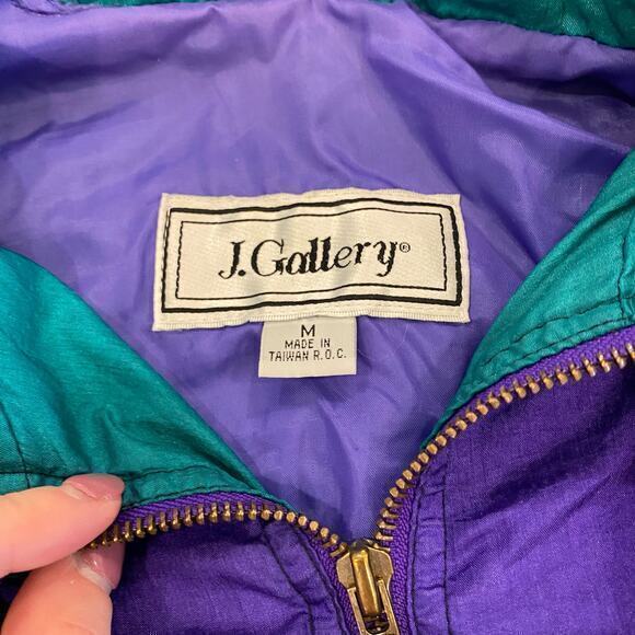 Vintage 1980s J Gallery Purple and Green Light Jacket‎ Size Medium - Picture 4 of 12